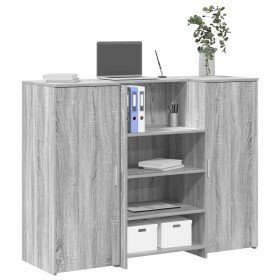 Mostrador de recepción sonoma gris 135x50x103,5 cm en Oficina | Comprar online en Foru.es