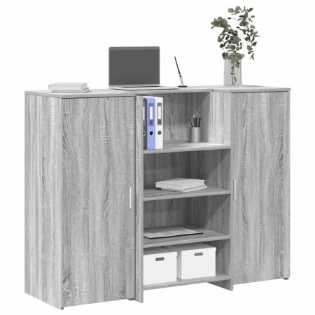 Mostrador de recepción sonoma gris 135x50x103,5 cm en Oficina | Comprar online en Foru.es