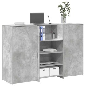 Mostrador de recepción gris hormigón 155x50x103,5 cm en Oficina | Comprar online en Foru.es