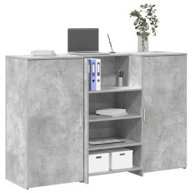Mostrador de recepción gris hormigón 155x50x103,5 cm en Oficina | Comprar online en Foru.es