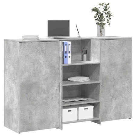 Mostrador de recepción gris hormigón 155x50x103,5 cm en Oficina | Comprar online en Foru.es