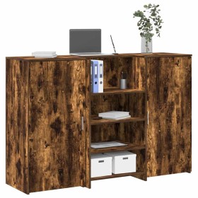 Mostrador de recepción roble ahumado 155x50x103,5 cm en Oficina | Comprar online en Foru.es