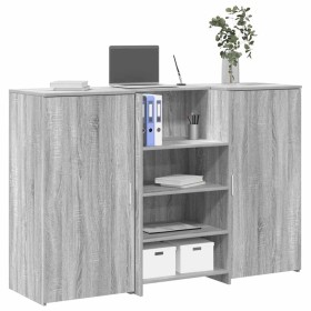 Mostrador de recepción sonoma gris 155x50x103,5 cm en Oficina | Comprar online en Foru.es