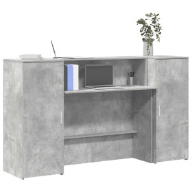 Mostrador de recepción gris hormigón 180x50x103,5 cm en Oficina | Comprar online en Foru.es