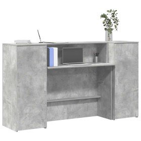 Mostrador de recepción gris hormigón 180x50x103,5 cm en Oficina | Comprar online en Foru.es