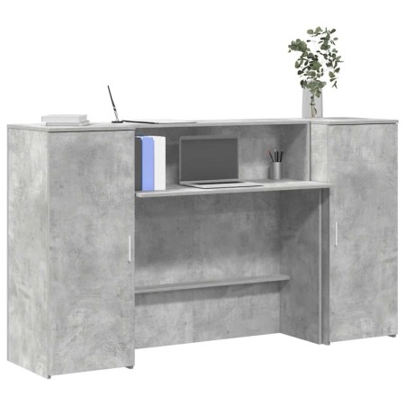 Mostrador de recepción gris hormigón 180x50x103,5 cm en Oficina | Comprar online en Foru.es