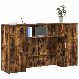 Mostrador de recepción roble ahumado 180x50x103,5 cm en Oficina | Comprar online en Foru.es
