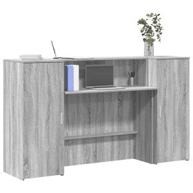 Mostrador de recepción sonoma gris 180x50x103,5 cm en Oficina | Comprar online en Foru.es