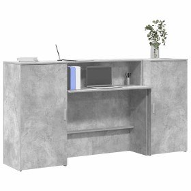 Mostrador de recepción gris hormigón 200x50x103,5 cm en Oficina | Comprar online en Foru.es