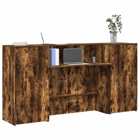 Mostrador de recepción roble ahumado 200x50x103,5 cm en Oficina | Comprar online en Foru.es