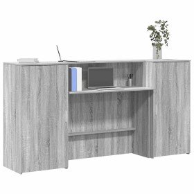 Mostrador de recepción sonoma gris 200x50x103,5 cm en Oficina | Comprar online en Foru.es