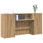 Mostrador de recepción roble artisian 200x50x103,5 cm en Oficina | Comprar online en Foru.es
