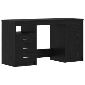 Escritorio con cajón 2 pcs Roble Negro 140 x 50 x 76 cm en Oficina | Comprar online en Foru.es
