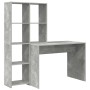 Escritorio con estante Gris Concreto 138,5 x 55 x 143 cm en Oficina | Comprar online en Foru.es