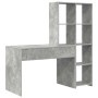 Escritorio con estante Gris Concreto 138,5 x 55 x 143 cm en Oficina | Comprar online en Foru.es