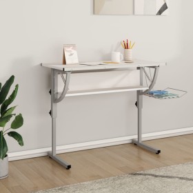 Mesa de dibujo madera y acero blanco y gris 110x53x(58-87) cm en Oficina | Comprar online en Foru.es