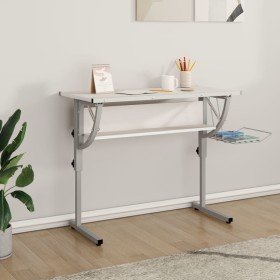 Mesa de dibujo madera y acero blanco y gris 110x53x(58-87) cm en Oficina | Comprar online en Foru.es