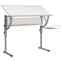 Mesa de dibujo madera y acero blanco y gris 110x53x(58-87) cm en Oficina | Comprar online en Foru.es
