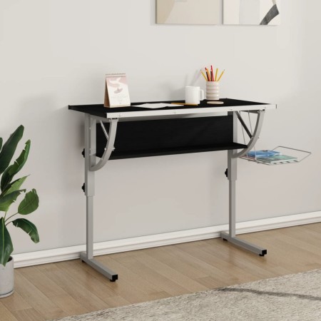 Mesa de dibujo madera y acero negro y gris 110x53x(58-87) cm en Oficina | Comprar online en Foru.es