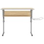 Mesa de dibujo madera y acero gris y roble 110x53x(58-87) cm en Oficina | Comprar online en Foru.es