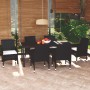 Set de comedor de jardín 7 pzas y cojines ratán sintético negro en Conjuntos de jardín | Comprar online en Foru.es