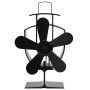 Ventilador de estufa accionado por calor 5 aspas negro de vidaXL, Ventiladores para chimeneas de leña - Ref: Foro24-51238, Pr...