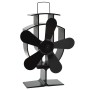 Ventilador de estufa accionado por calor 5 aspas negro de vidaXL, Ventiladores para chimeneas de leña - Ref: Foro24-51238, Pr...