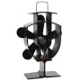 Ventilador de estufa accionado por calor 5 aspas negro de vidaXL, Ventiladores para chimeneas de leña - Ref: Foro24-51238, Pr...