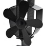 Ventilador de estufa accionado por calor 5 aspas negro de vidaXL, Ventiladores para chimeneas de leña - Ref: Foro24-51238, Pr...