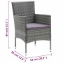 Juego muebles jardín 3 pzas con cojines ratán sintético gris en Conjuntos de jardín | Comprar online en Foru.es