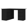 Escritorio de esquina madera contrachapada negro 145x100x76 cm en Oficina | Comprar online en Foru.es