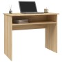 Escritorio madera contrachapada color roble Sonoma 90x50x74 cm en Oficina | Comprar online en Foru.es