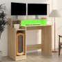 Escritorio con LED madera contrachapada roble sonoma 97x45x90cm en Oficina | Comprar online en Foru.es