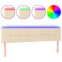 Cabecero con LED de tela color crema 160x5x78/88 cm de vidaXL, Cabeceros y pies de cama - Ref: Foro24-3121623, Precio: 58,50 ...