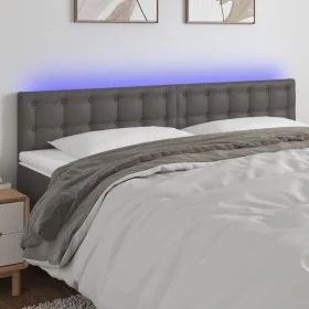 Headboard with LED gray synthetic leather 160x5x78/88 cm by vidaXL, Headboards and footboards - Ref: Foro24-3121712, Price: 6...