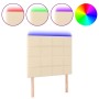 Cabecero con luces LED tela crema 80x5x118/128 cm de vidaXL, Cabeceros y pies de cama - Ref: Foro24-3122403, Precio: 58,07 €,...