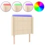 Cabecero con LED de tela color crema 83x16x118/128 cm de vidaXL, Cabeceros y pies de cama - Ref: Foro24-3124027, Precio: 81,0...