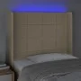 Cabecero con LED de tela color crema 83x16x118/128 cm de vidaXL, Cabeceros y pies de cama - Ref: Foro24-3124027, Precio: 81,0...
