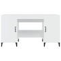 Escritorio madera contrachapada blanco brillante 140x50x75 cm en Oficina | Comprar online en Foru.es