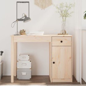 Escritorio de madera maciza de pino 100x50x75 cm en Oficina | Comprar online en Foru.es