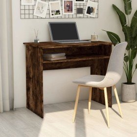 Escritorio madera contrachapada color roble ahumado 90x50x74 cm en Oficina | Comprar online en Foru.es