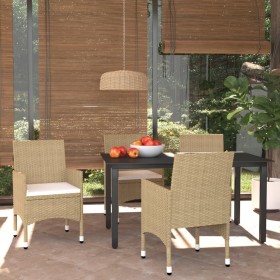 Juego muebles jardín 5 pzas con cojines ratán sintético beige en Conjuntos de jardín | Comprar online en Foru.es