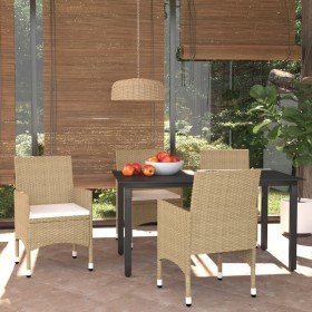 Juego muebles jardín 5 pzas con cojines ratán sintético beige en Conjuntos de jardín | Comprar online en Foru.es