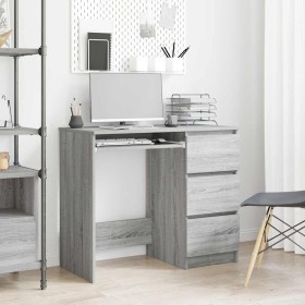 Escritorio de madera contrachapada gris Sonoma 90x45x76 cm en Oficina | Comprar online en Foru.es
