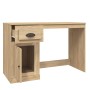 Escritorio con cajón madera contrachapada roble 115x50x75 cm en Oficina | Comprar online en Foru.es