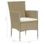Set comedor de jardín 7 pzas con cojines ratán sintético beige en Conjuntos de jardín | Comprar online en Foru.es