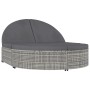 Tumbona para 2 personas con cojines ratán sintético gris de vidaXL, Camas para exteriores - Ref: Foro24-48127, Precio: 433,41...