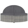 Tumbona para 2 personas con cojines ratán sintético gris de vidaXL, Camas para exteriores - Ref: Foro24-48127, Precio: 433,41...