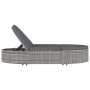 Tumbona para 2 personas con cojines ratán sintético gris de vidaXL, Camas para exteriores - Ref: Foro24-48127, Precio: 433,41...
