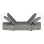 Tumbona para 2 personas con cojines ratán sintético gris de vidaXL, Camas para exteriores - Ref: Foro24-48127, Precio: 433,41...